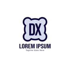 Obraz premium Initial DX logo template with modern frame. Minimalist DX letter logo vector illustration