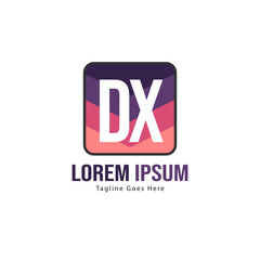 Fototapeta premium Initial DX logo template with modern frame. Minimalist DX letter logo vector illustration