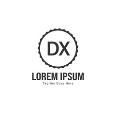 Initial DX logo template with modern frame. Minimalist DX letter logo vector illustration