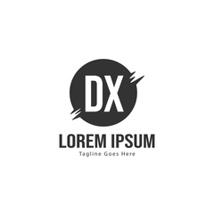 Obraz premium Initial DX logo template with modern frame. Minimalist DX letter logo vector illustration
