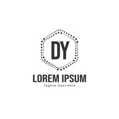 Obraz premium Initial DY logo template with modern frame. Minimalist DY letter logo vector illustration