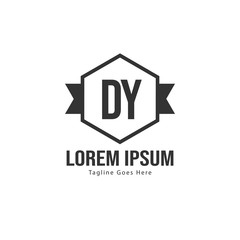 Fototapeta premium Initial DY logo template with modern frame. Minimalist DY letter logo vector illustration