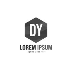 Initial DY logo template with modern frame. Minimalist DY letter logo vector illustration
