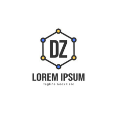 Fototapeta premium Initial DZ logo template with modern frame. Minimalist DZ letter logo vector illustration