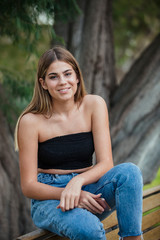 Obraz premium Teenage Girl Relaxing Outdoors