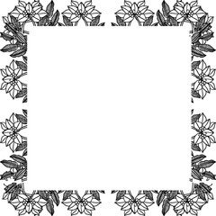Vector illustration decoration art with drawing elegant flower frame