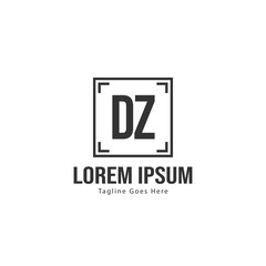 Fototapeta premium Initial DZ logo template with modern frame. Minimalist DZ letter logo vector illustration