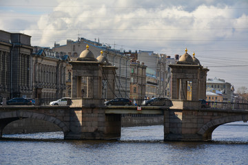 Lomonosov bridge over the Fontanka River, St. Petersburg, Russia
