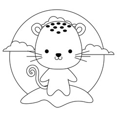 cute tiger animal in landscape