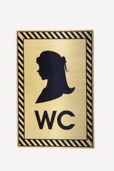 Symbols made of aluminum, brass or other metal for the doors of men's and women's toilets.