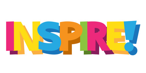 INSPIRE! cartoon-style hand lettering banners