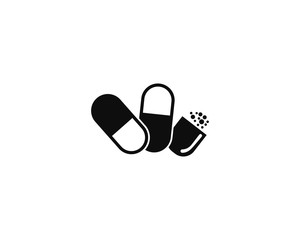 Medical drug vector icon template design