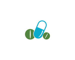 Medical drug vector icon template design