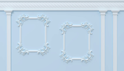 Obraz premium abstract architecture background wallpaper blue shades 3d illustration