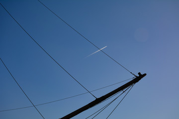 Fototapeta premium Airplane trail in the sky