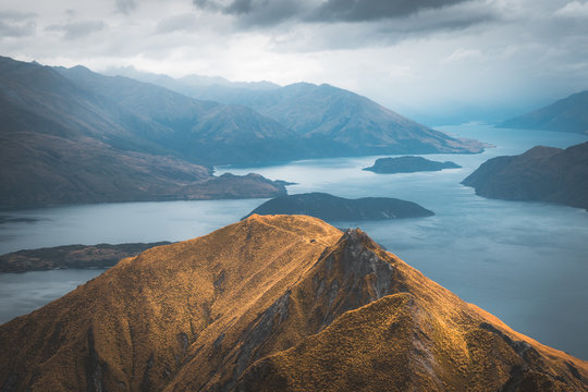 On summit of Roys Peak, New Zealand you have a amazing view over Lake Wanaka.