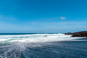A view of a beach of Lanzarote, Canary Islands, Spain.