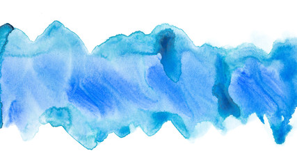 watercolor stripe brushstroke postcard background for design on white textured paper. hand-drawn with abstract edges frame, copy space for text