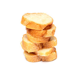 Sliced baguette bread, Baguette bread, French bread, Organic baguette francese on white background, Top view