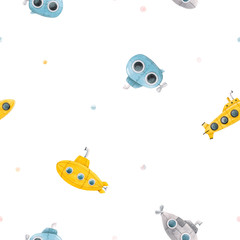 Watercolor underwater submarine pattern