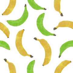 Seamless pattern with watercolor banana