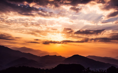Nepal Sonnenaufgang Pokhara
