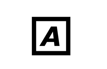 A black and white square alphabet letter logo icon design