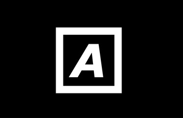 A black and white square alphabet letter logo icon design