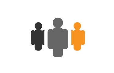 grey orange simple creative people vector flat icon design concept