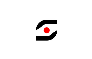 red black alphabet letter S logo icon design sign