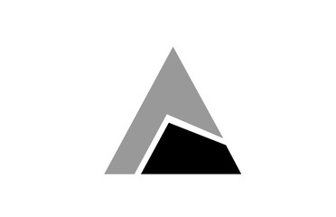 A grey black alphabet letter logo icon design sign