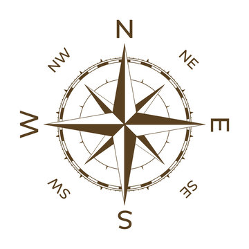 recommend clip art: Vintage nautical rose of winds with named direction.