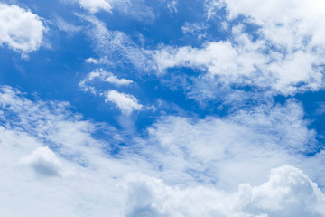 Fototapeta premium Monsoon season sky, white cloud over blue sky, nature concept, season and weather 