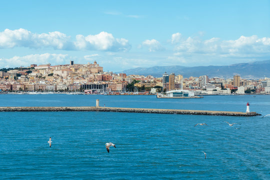 Panoramic view of the port of Palermo, Sicily, Italy