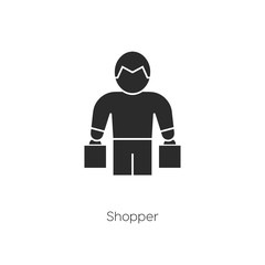 shopper icon vector symbol sign