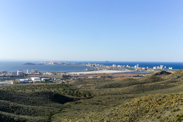 Panoramic view of Cabo de Palos from Monte de las Cenizas y Peña del Águila Regional Park