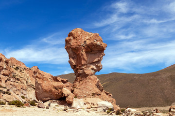 Rock formation called Copa del Mondo or World Cup in the Bolivean altiplano - Potosi Department, Bolivia