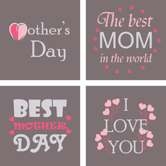 Mother's day greeting card with blossom flowers