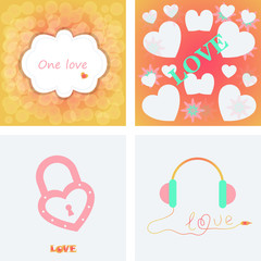 Greeting card of hearts