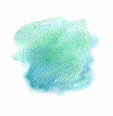 Green and blue abstract watercolor paint