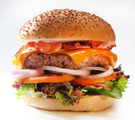 burger cheese tomato onion