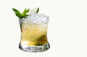 fresh drink with ice and mint