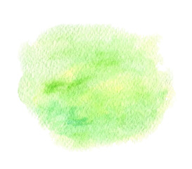 Green and yellow abstract watercolor paint