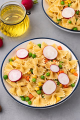 Pasta with vegetable food background