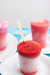 homemade mixed berry yogurt popsicles. Top view