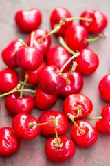 Ripe summer cherries sunny weather 