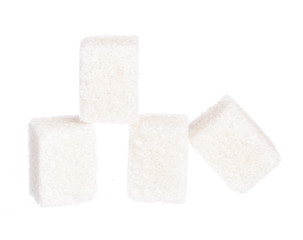 Cubes of sugar isolated on white background