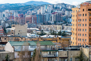 Fototapeta premium Georgia Tbilisi city, panorama, architecture, view