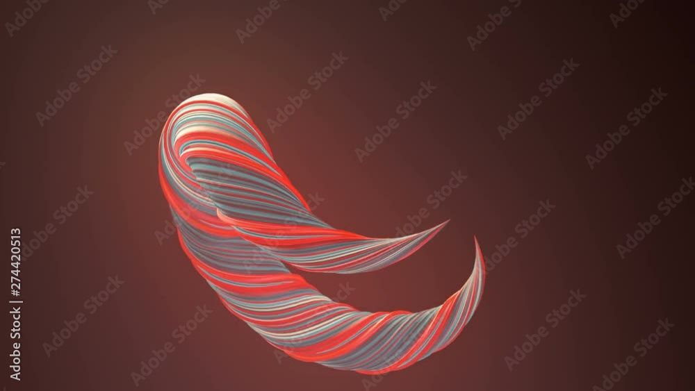 Leinwandbilder Colored twisted shape motion graphics background. Computer generated abstract geometric 3D render loop animation. 4K, Ultra HD resolution.