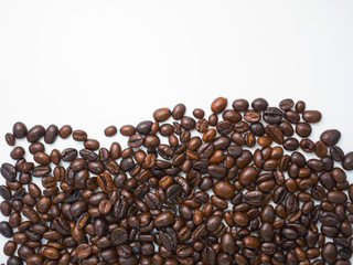 Coffee beans isolated on a white background.